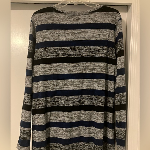Christopher and Banks long-sleeved black and royal blue striped tee.  Size large - Picture 2 of 4